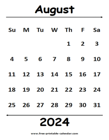2024 august calendar