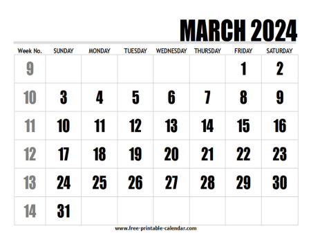 2024 march calendar