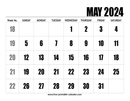 2024 may calendar