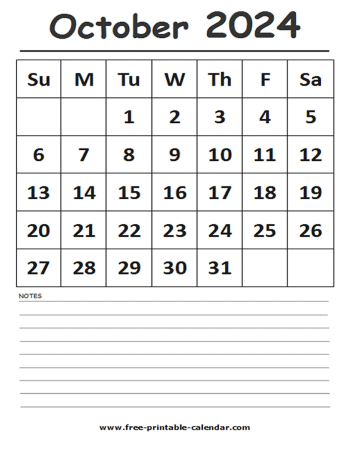 2024 calendar october printable