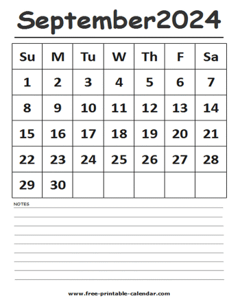 2024 calendar september printable