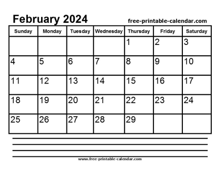 2024 february calendar printable