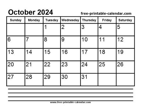 2024 october calendar printable