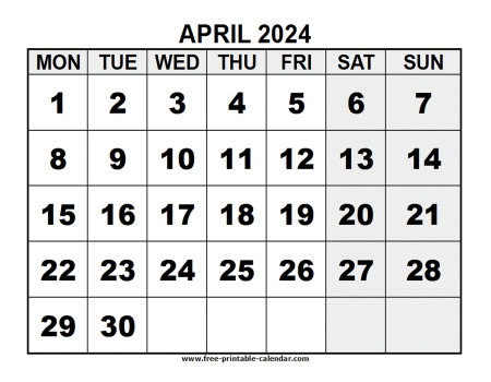 2024 april calendar