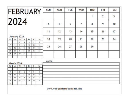 2024 calendar february