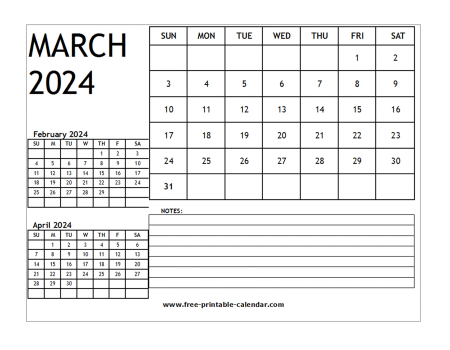 2024 calendar march
