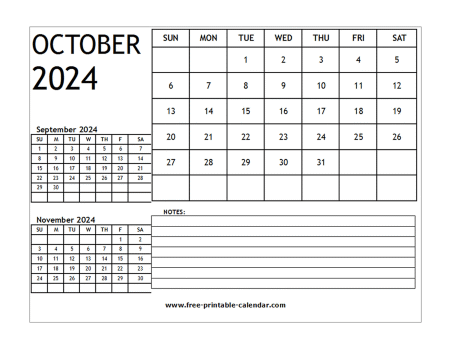 2024 calendar october