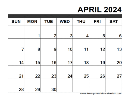 april 2024 calendar printable