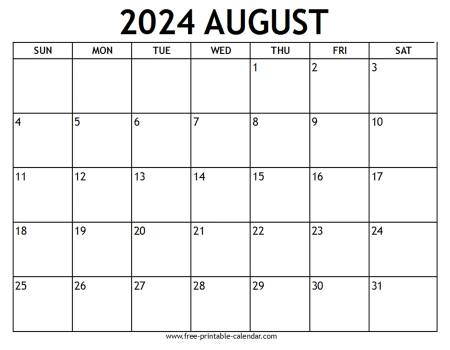august 2024 calendar With US holidays