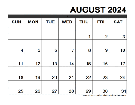 august 2024 calendar printable