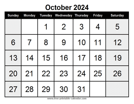 calendar october 2024