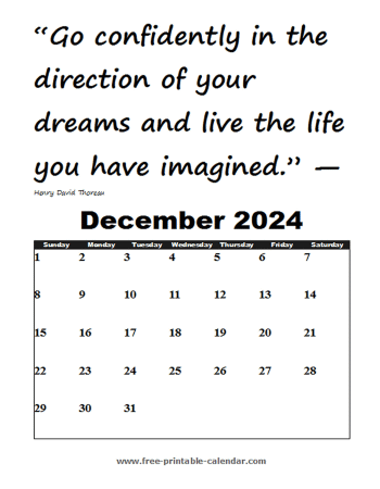 december calendar 2024