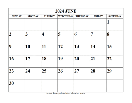 june 2024 calendar