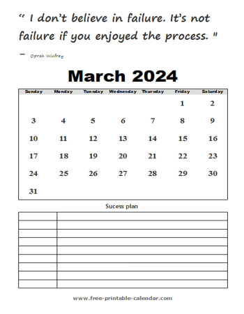march calendar 2024 printable