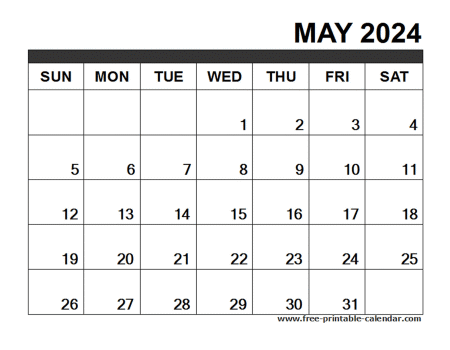 may 2024 calendar printable