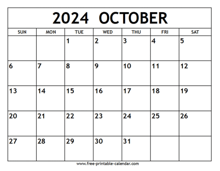 october 2024 calendar