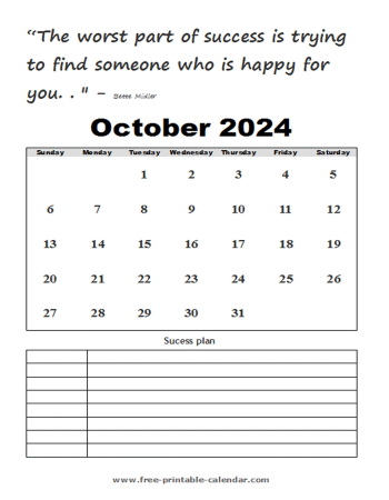 october calendar 2024 printable