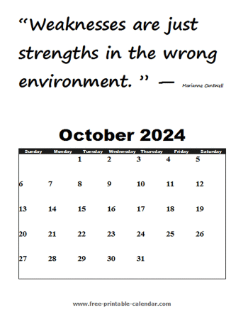 october calendar 2024