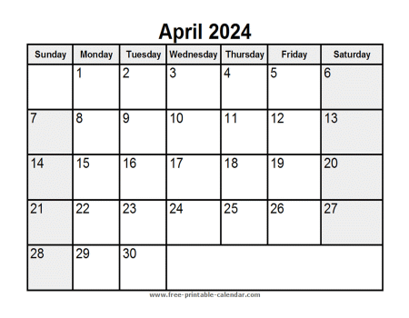 printable april 2024 calendar