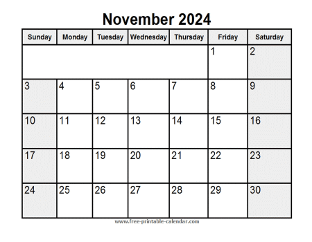 printable november 2024 calendar