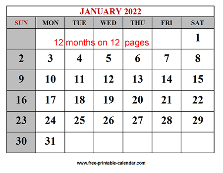 year 2022 calendar templates