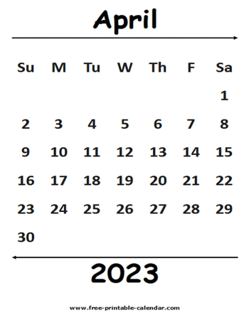 2023 april calendar