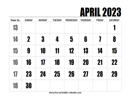 2023 april calendar