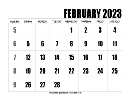 2023 february calendar