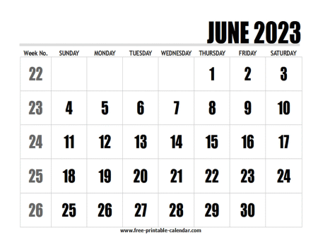 2023 june calendar