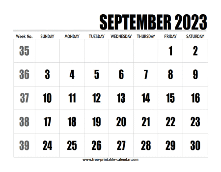 2023 september calendar