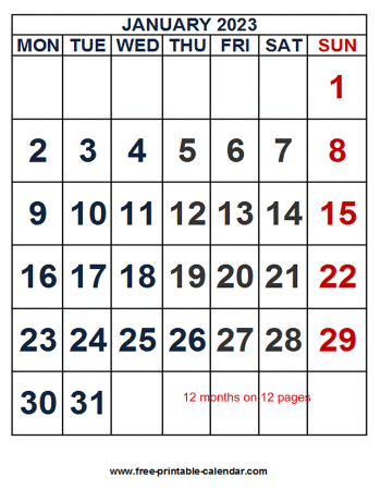 2023 Calendar Printable - Free-printable-calendar.com