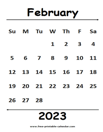 2023 february calendar