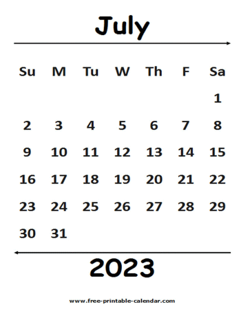 2023 july calendar