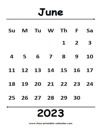 2023 june calendar