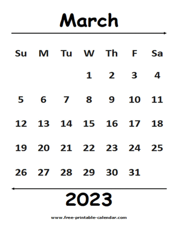 2023 march calendar