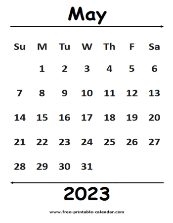 2023 may calendar