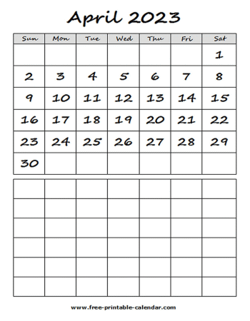 2023 april calendar