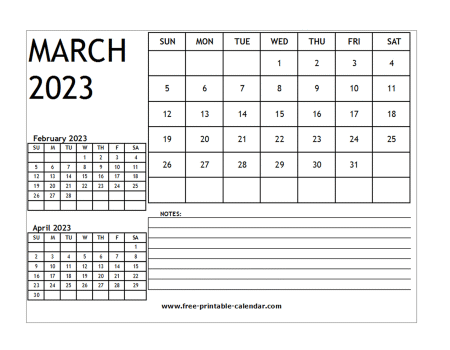 2023 calendar march
