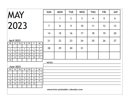 2023 calendar may