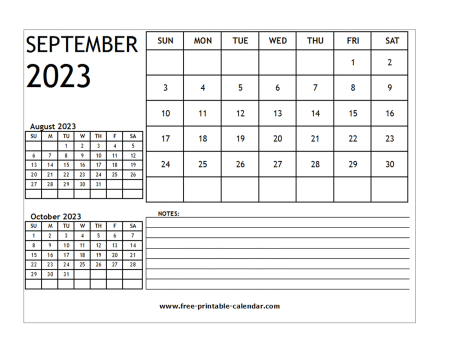 2023 calendar september