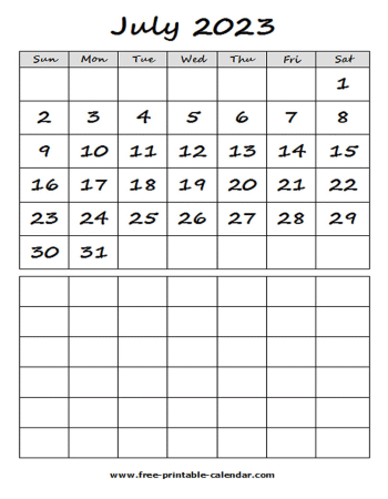 2023 july calendar