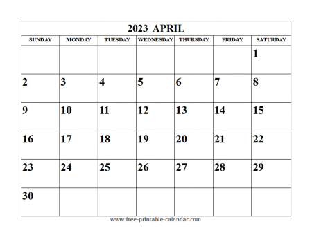 april 2023 calendar
