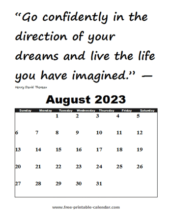 august calendar 2023