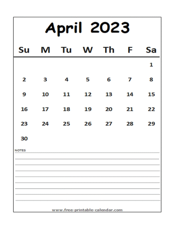calendar 2023 april