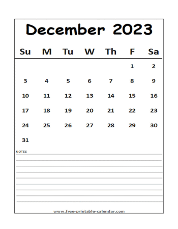 calendar 2023 december