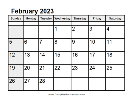 calendar february 2023