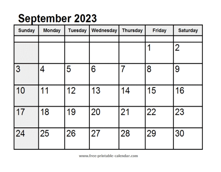 calendar september 2023