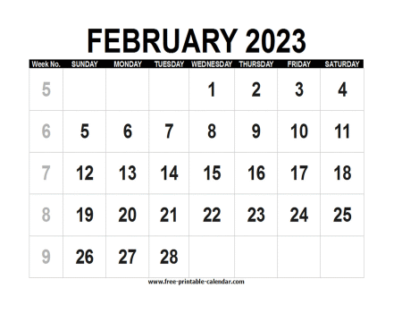 february 2023 calendar