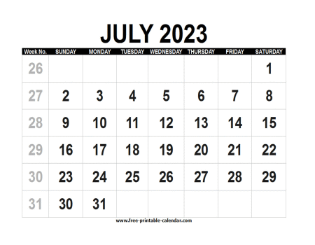 july 2023 calendar