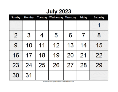 calendar july 2023